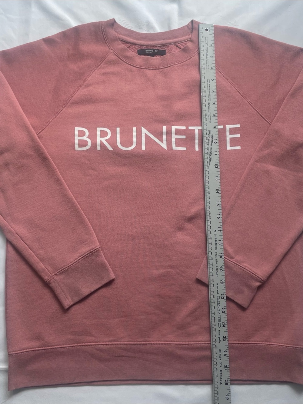 Brunette The Label Crewneck Sweatshirt Dusty Pink Graphic Pullover L/XL - Picture 5 of 8
